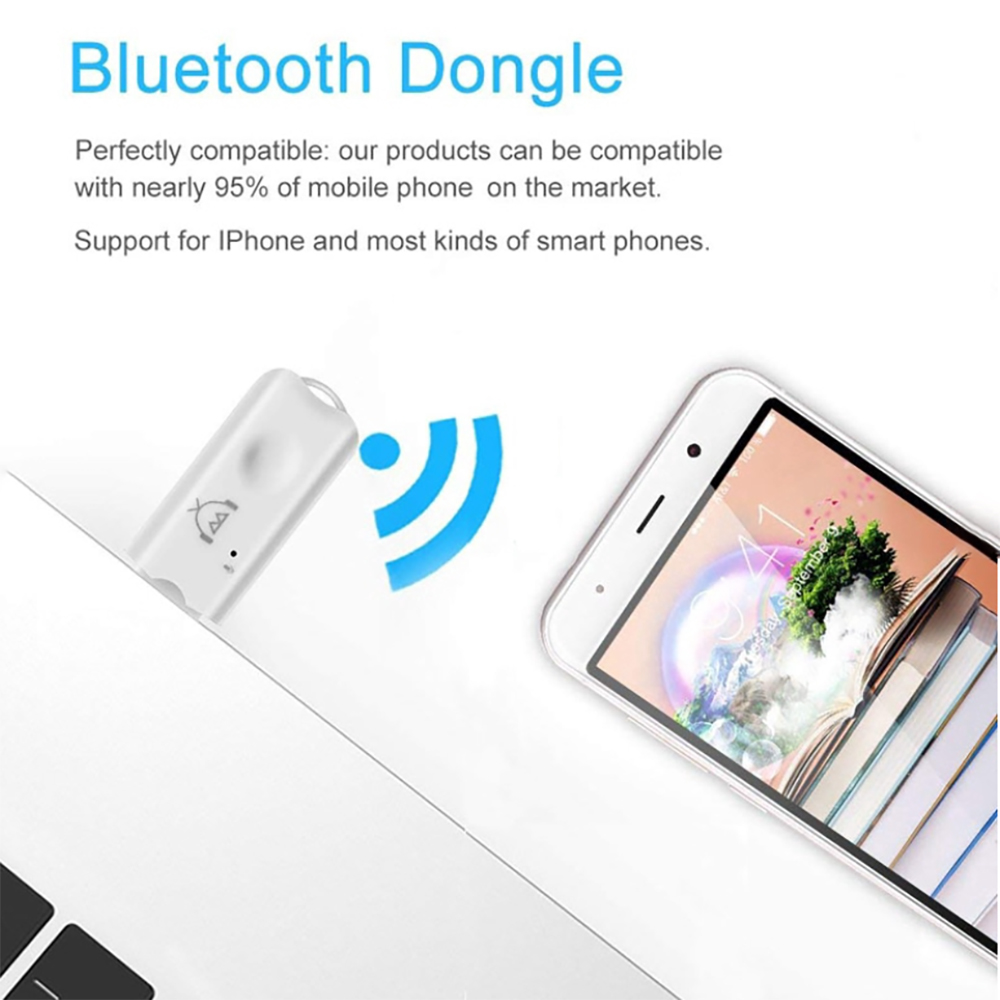 Mini Bluetooth Music Receiver Wireless Handfree Car Kit Audio USB Stereo Adapter Built in Mic for Speaker MP3 Player