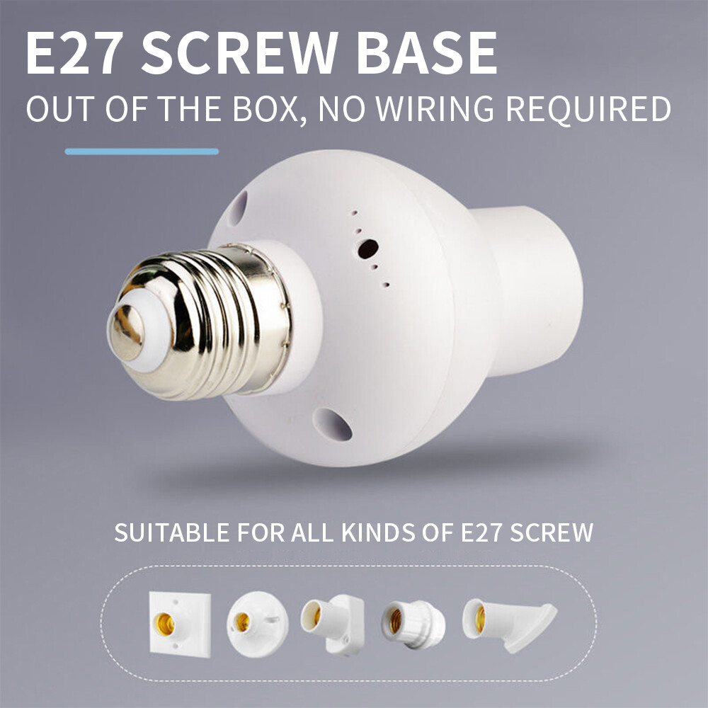 E27 Wireless Remote Control Light Bulb Socket Third Gear Dimmer Switch with Wireless Controller Energ-saving Lighting Fixture Lamp Holder Timing Function
