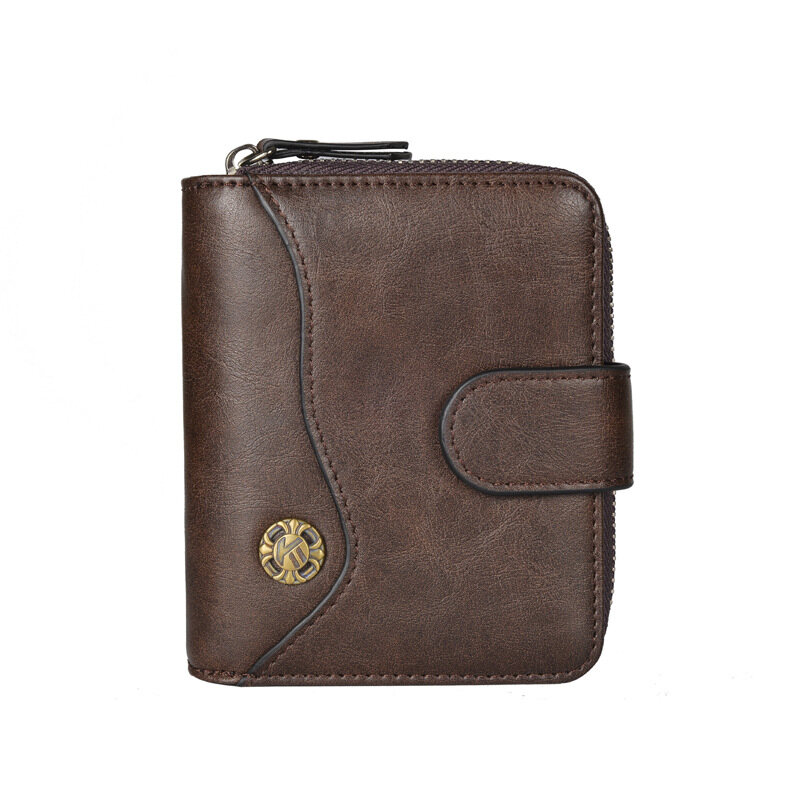 Men Wallet New Vintag Wallet Zipper&Hasp Design Small Wallet Male High Quality Short Card Holder Coin Purse Card Wallet