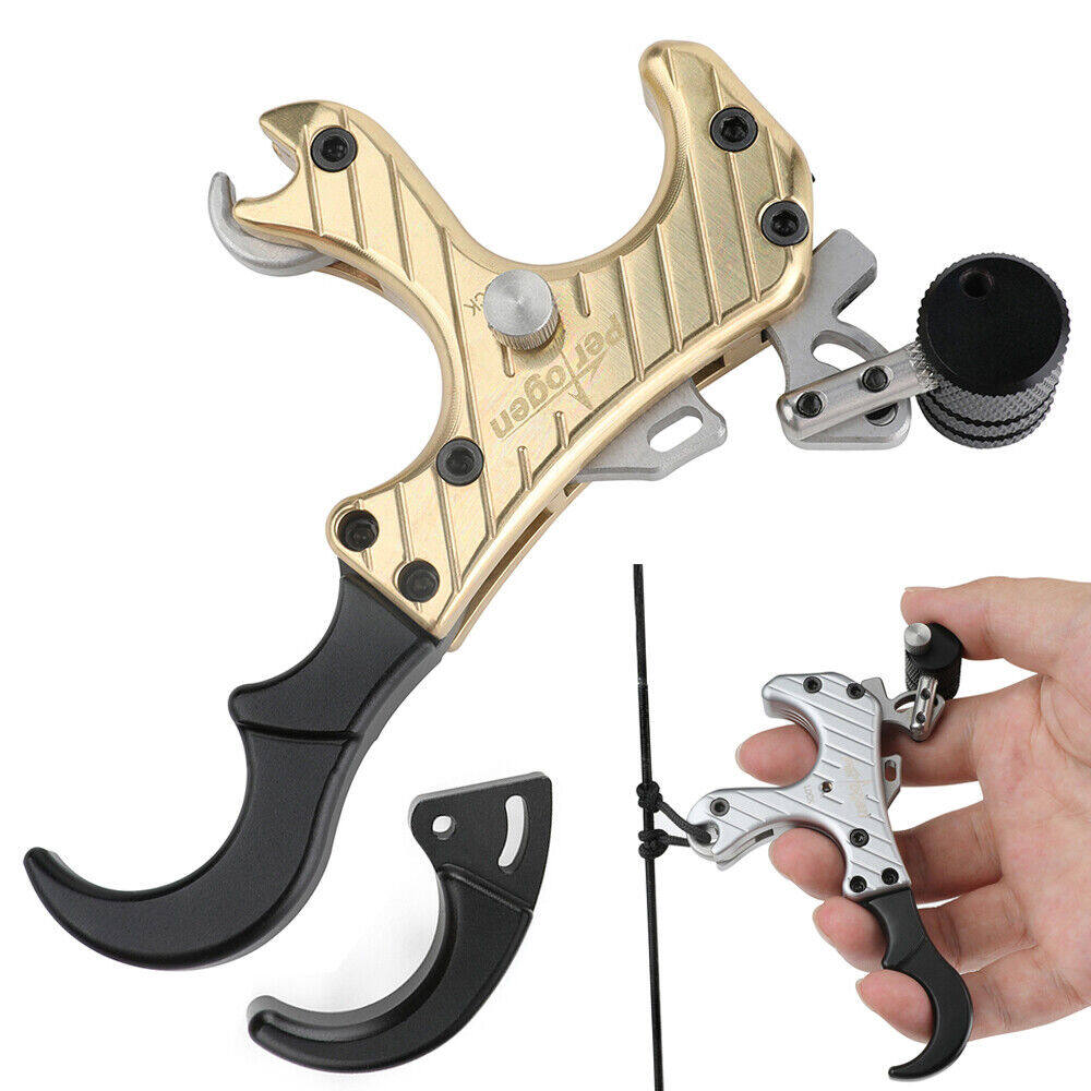 AMEYXGS Compound Bow Brass Release Aids Thumb Trigger 3 4 Finger Grip