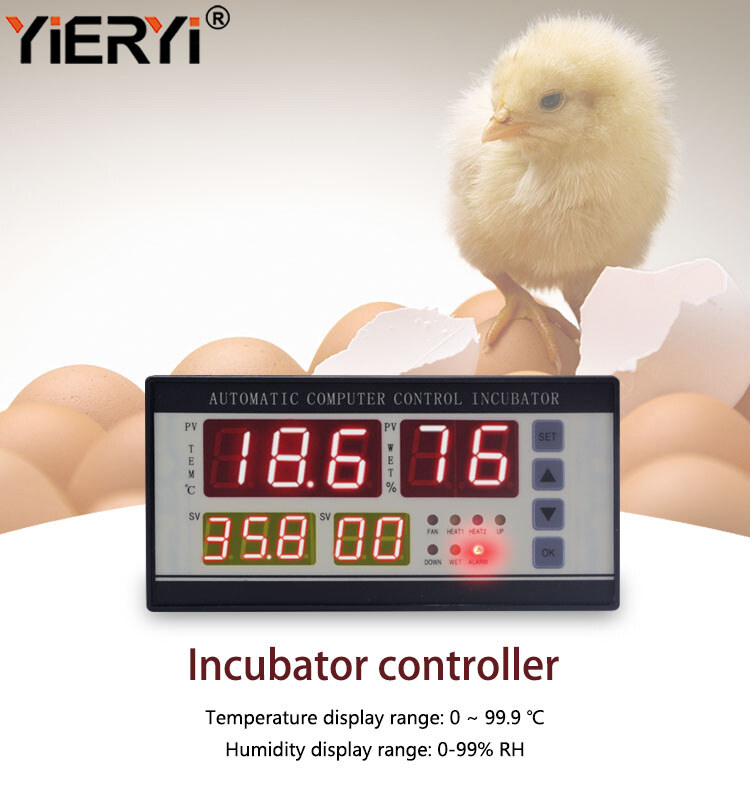 YIERYI XM-18 Digital Automatic Small Egg Incubator Thermostat Controller with Temperature Humidity Sensor for Farming