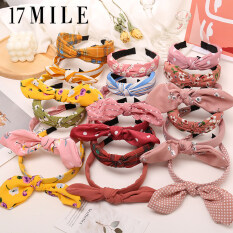 17 Dặm 3 Cái/bộ Hàn Quốc Bownot Headband Hoa Sọc Tóc Cho Trẻ Em Ban Nhạc Thời Trang Cô Gái Headband Phụ Nữ Mũ Phụ Kiện Tóc
