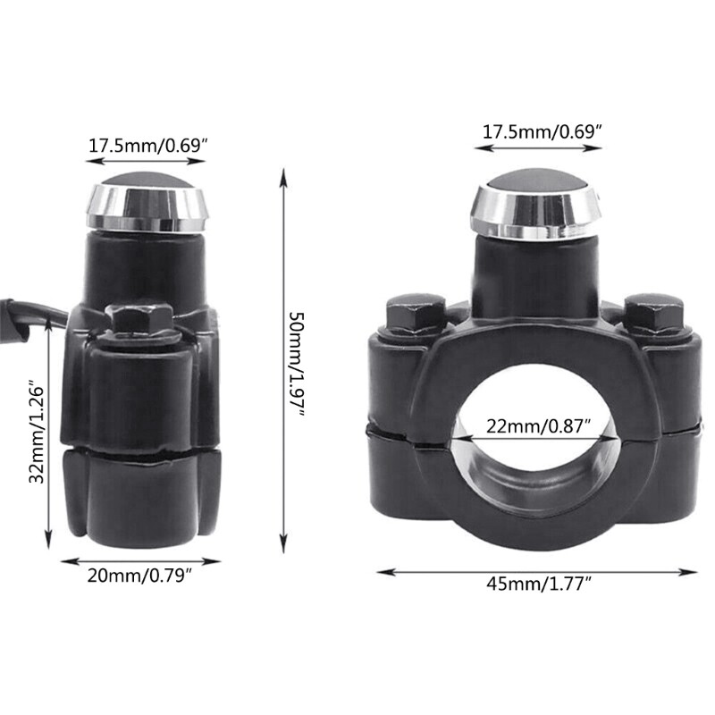 Headlight Strobe Momentary Switch Button Aluminum Alloy Interruptor Moto Parts