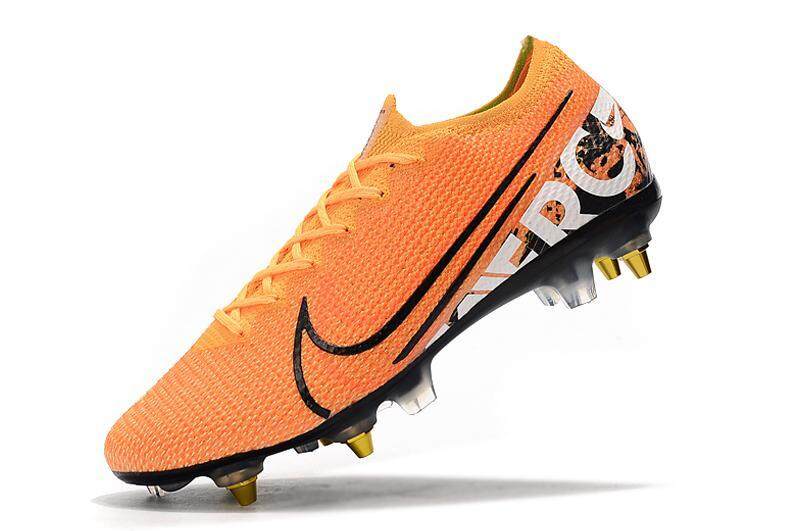 Stok Tersedia Asli Nike_MercurialVapor 13 ELITE SG Cleat Sepakbola Pria FIRM-Tanah Sepatu Bot Sepak Bola Sepatu Flyknit360 Sneakers Atasan Rendah Kuning Hitam Putih Ukuran: 39-45