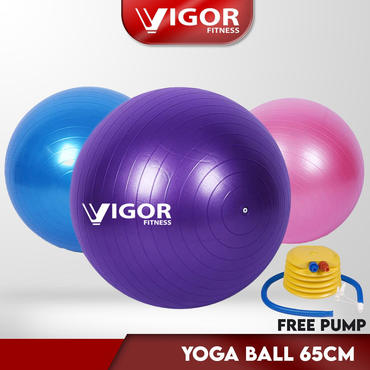 65CM High Quality Gym Ball Anti-burst Yoga Ball (FREE PUMP) | Lazada