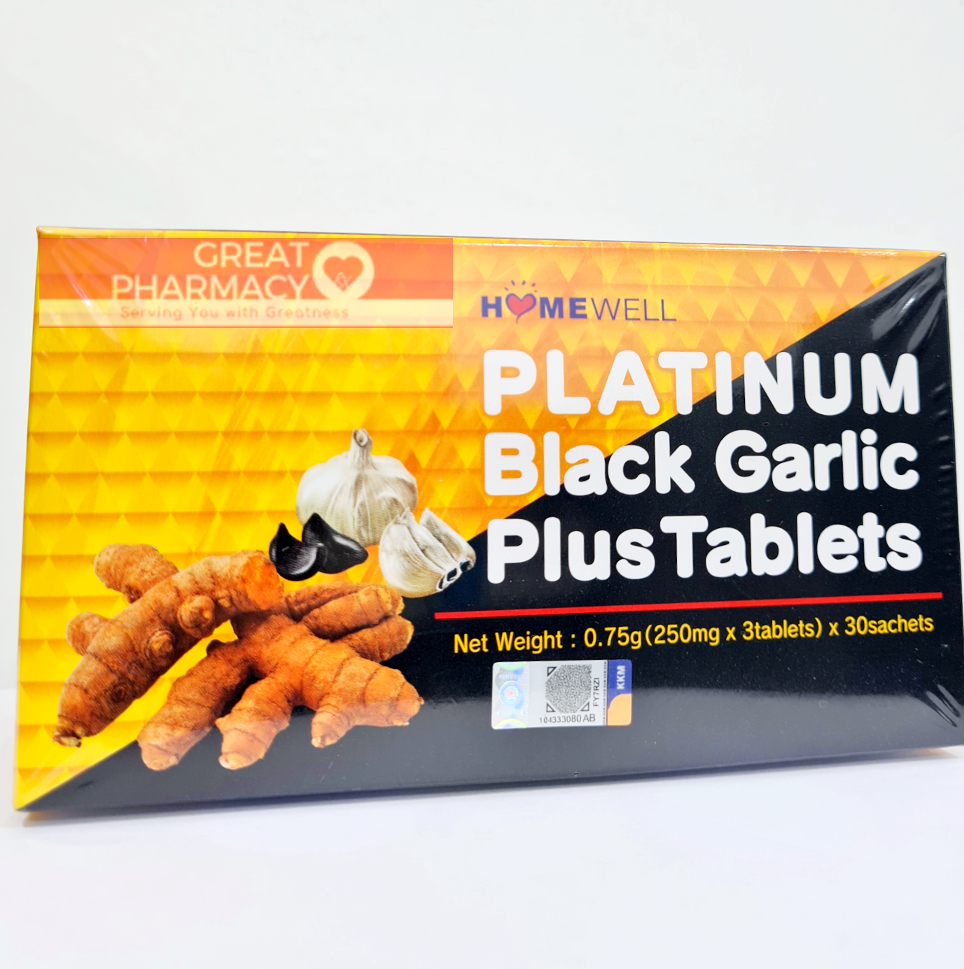 Homewell Platinum Black Garlic Plus (250mg x 3 Tablets) x 30 sachets