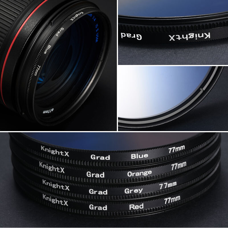 KnightX Camera Lens Filter color Grad ND Red 49-77mm