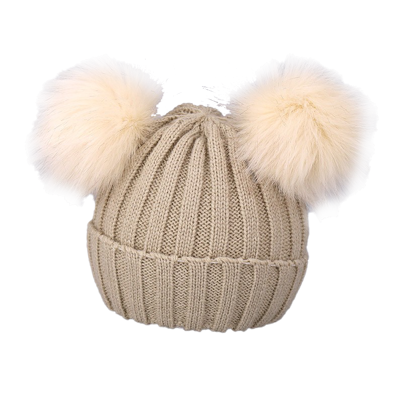 I Love Daddy&Mummy Pompom Baby Girls Bonnet Hat Warm Winter Knitted Kids Baby Girl Boy Beanie Cap Solid Outdoor Infant Toddler Children Hat Bonnet