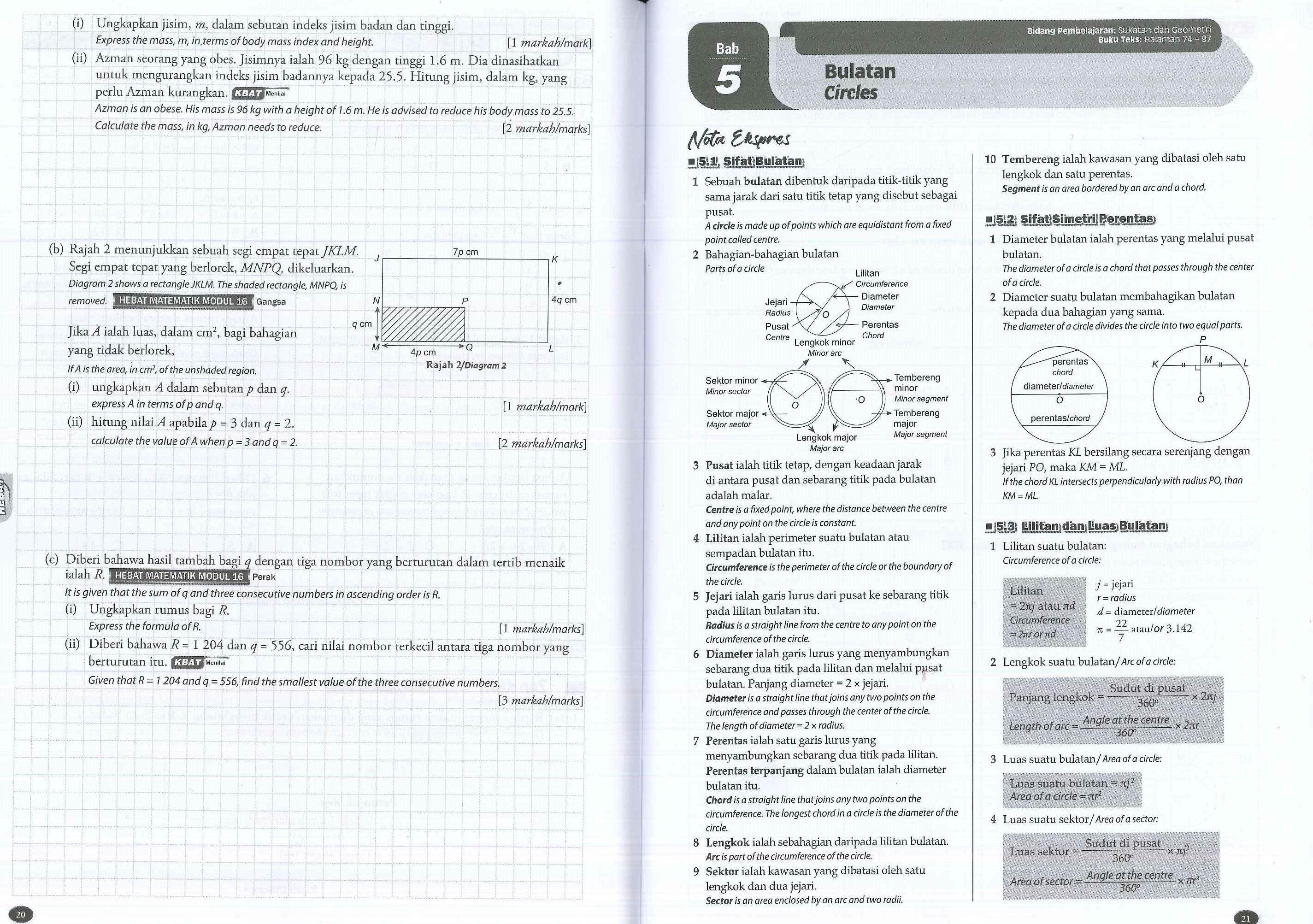 Conquer Modul Aktiviti Pt3 Matematik Buku 1 2 Tingkatan 2 Kssm Lazada
