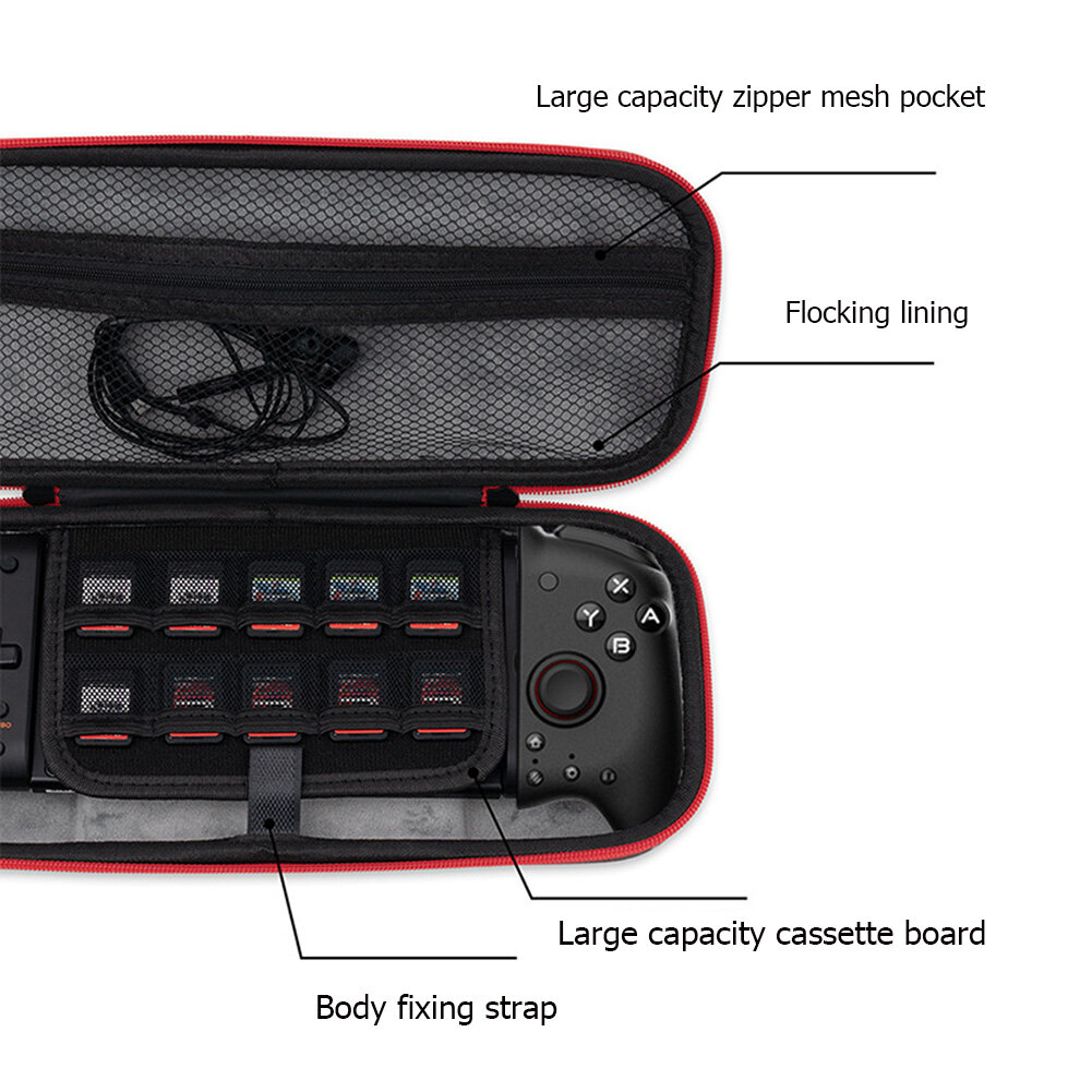 Protective Carrying Case for NS Hori Large Capacity Game Controller Pouch