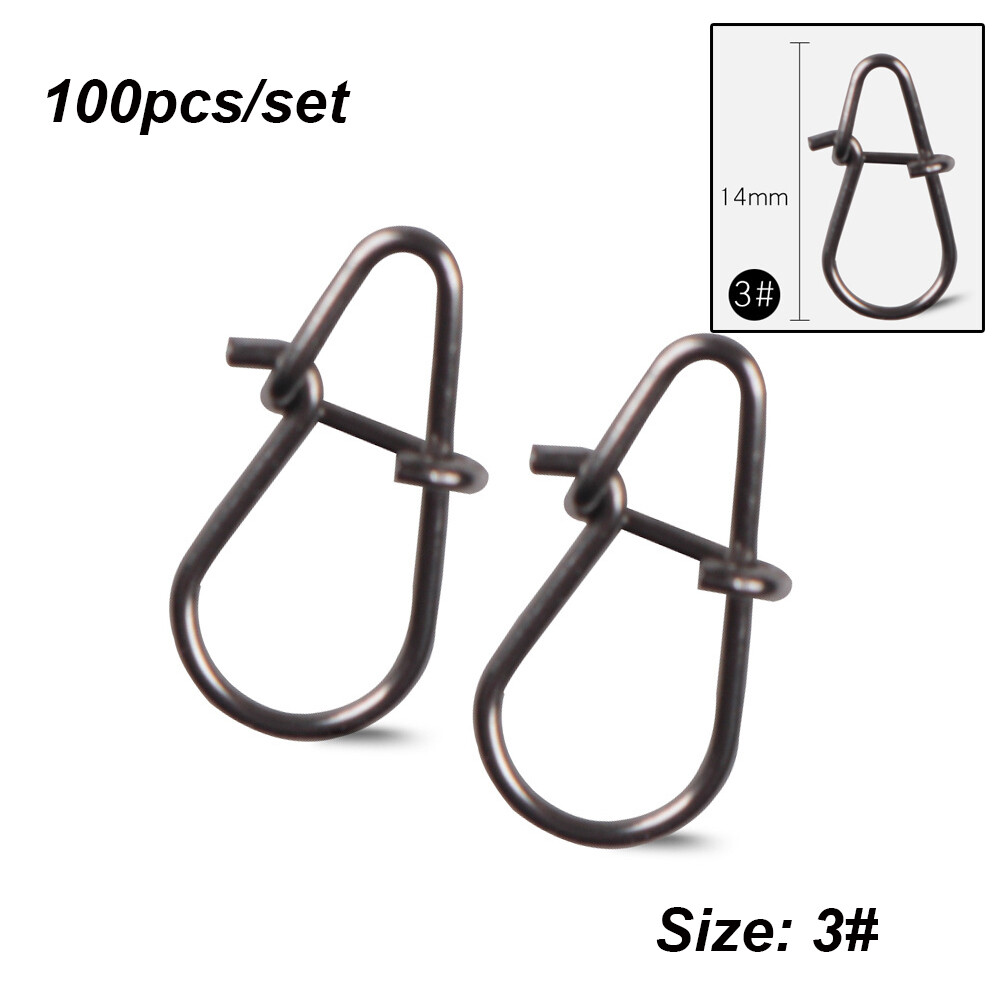 100pcs/lot Fishing Hanging Snap nice Snap Fishing Barrel Swivel Safety Snaps Hooks Fishhook Fishing Tackle Box Accessory tool lures