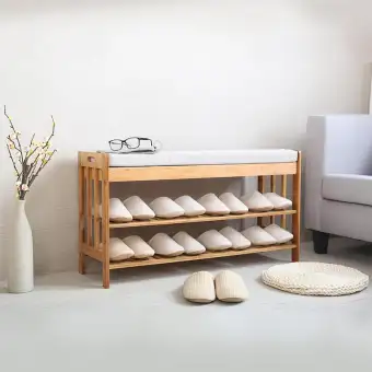 Wooden Shoes Storage Bench Shoes Cabinet Shoe Rack Rak Kasut