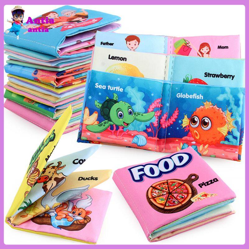 Antia【In Sale】Baby หนังสือสำหรับเด็กผ้าปริศนา Book ของเล่นการศึกษาปฐมวัยฉีกขาดสามมิติหนังสือ