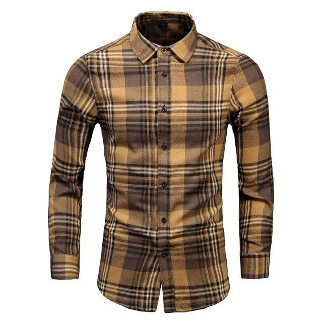 ZZOOI Mens Dress Shirts Long Sleeve 2021 Casual Plaid Business Office Slim Fit Chemise Homme Men Clothing Vintage Clothes Streetwear