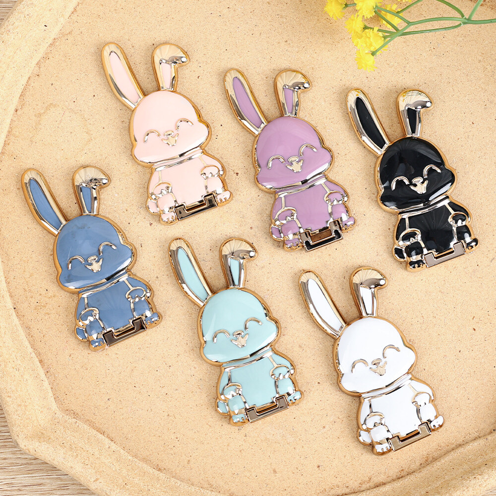 Phổ Dễ Thương Thỏ hoạt hình Nhẫn đeo ngón tay chủ đứng cho điện thoại di động Bunny giá đỡ có thể gập lại điện thoại di động chân đế phụ kiện điện thoại