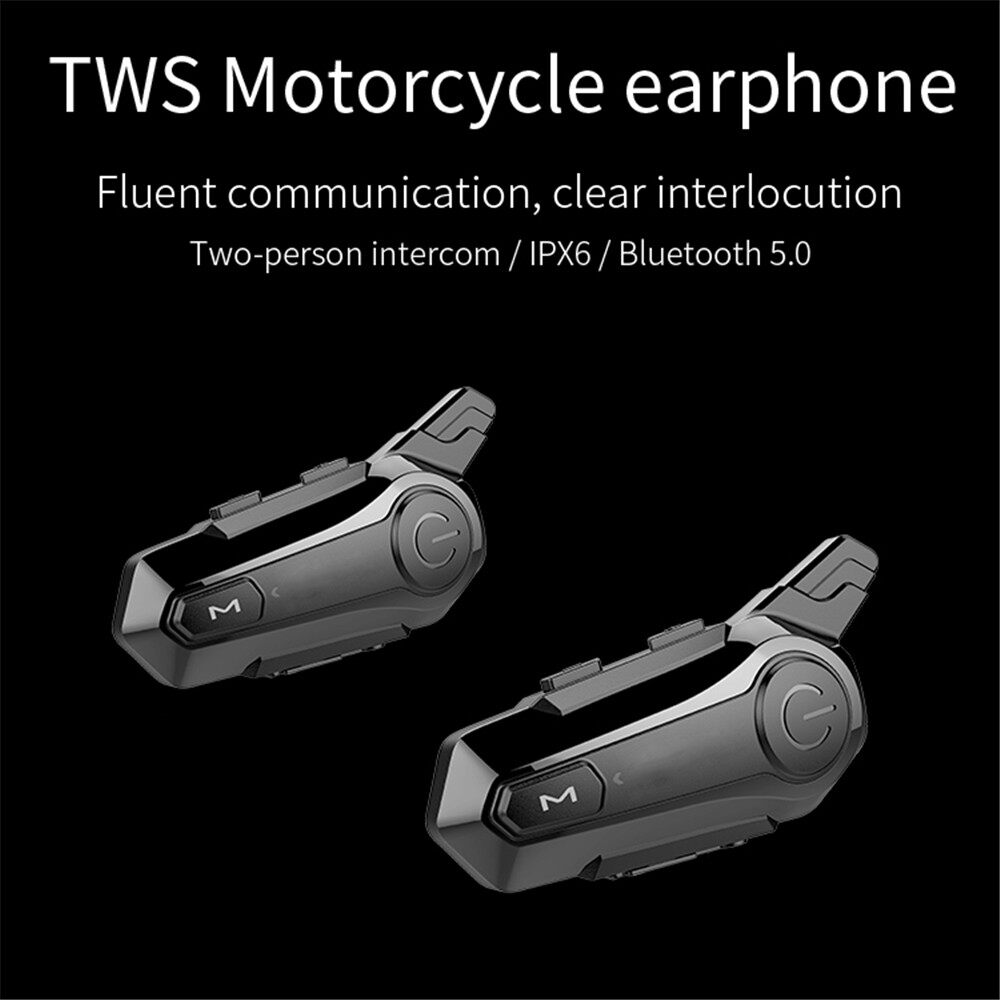 Aitemay E1 Motorcycle Bluetooth 5.0 Headphone Wireless Handsfree Headset with Microphone (Soft Mic Version)