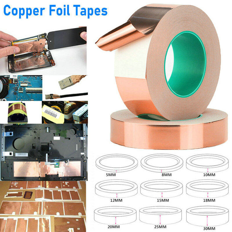 20M Double Sided Adhesive Conductive Copper Slug Foil Barrier Tape EMI