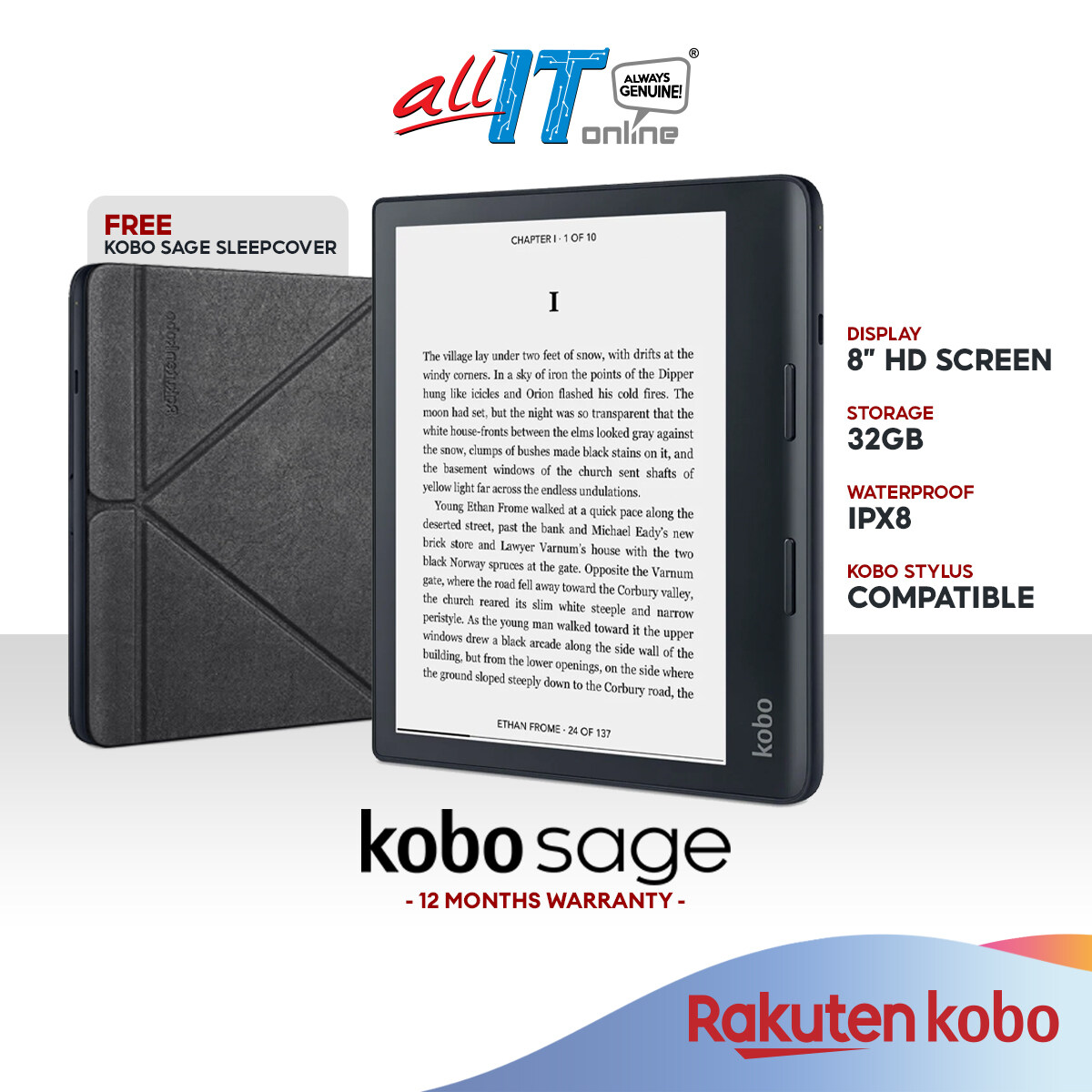 Kobo Sage 32GB 8インチ 防水 タブレット N778 Kobo Sage 8インチ 32GB