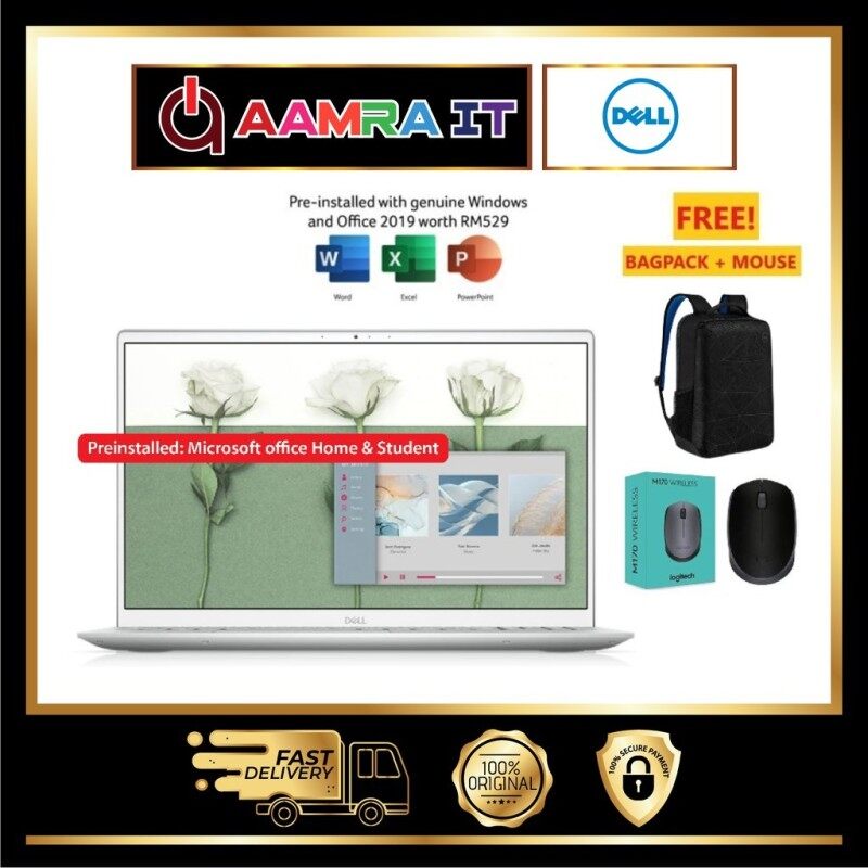 DELL INSPIRON 13 5000-N5301 13.3 FHD LAPTOP Platinum Silver I5-1135G7, 8GB, 512GB SSD, INTEL IRIS XE, W10 H&S Malaysia