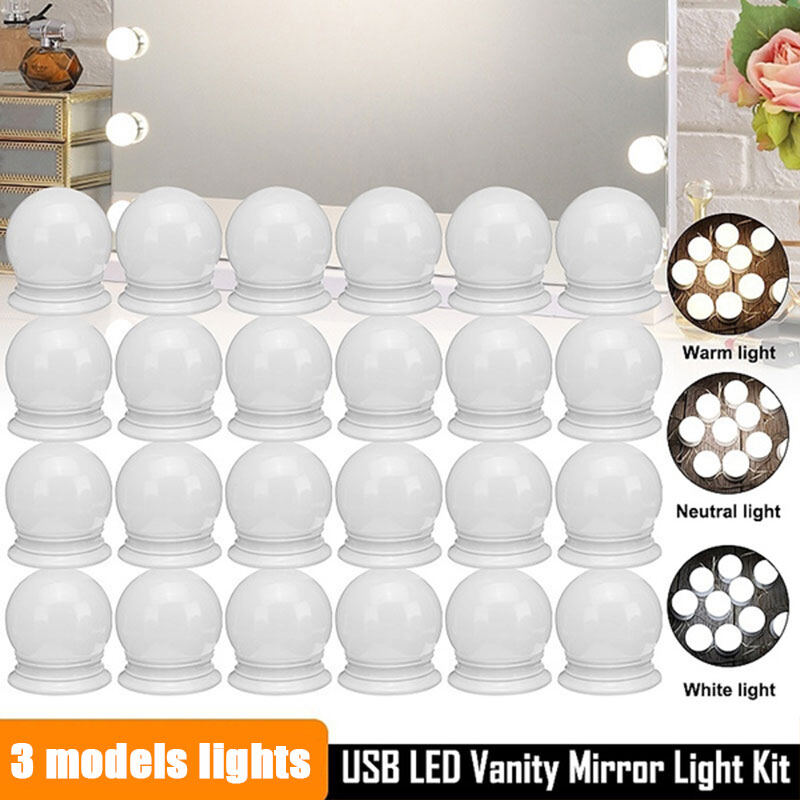 Fkend Hollywood Style LED Bulbs Vanity Makeup Dressing Table USB Mirror Lights Kit