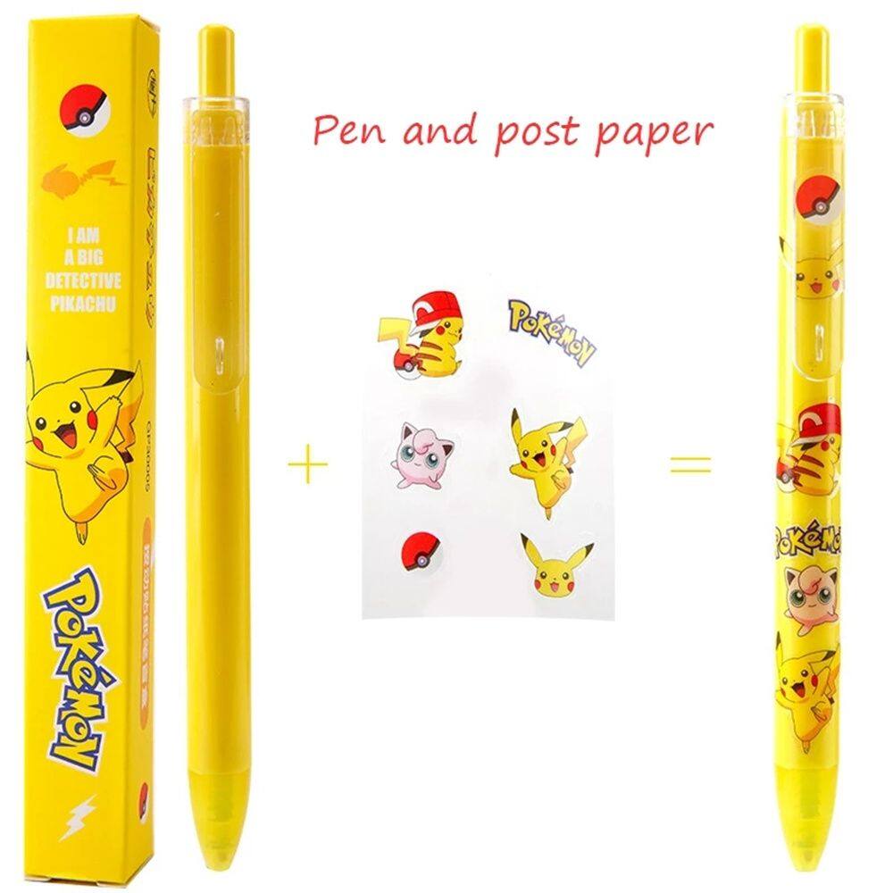 MMLUCK Cartoon Anime Students DIY Set Birthday Gifts Anime Figure Figure Sign Pikachu Pen Pokemon Gel Pens Blind Box Pen Writing Supplies