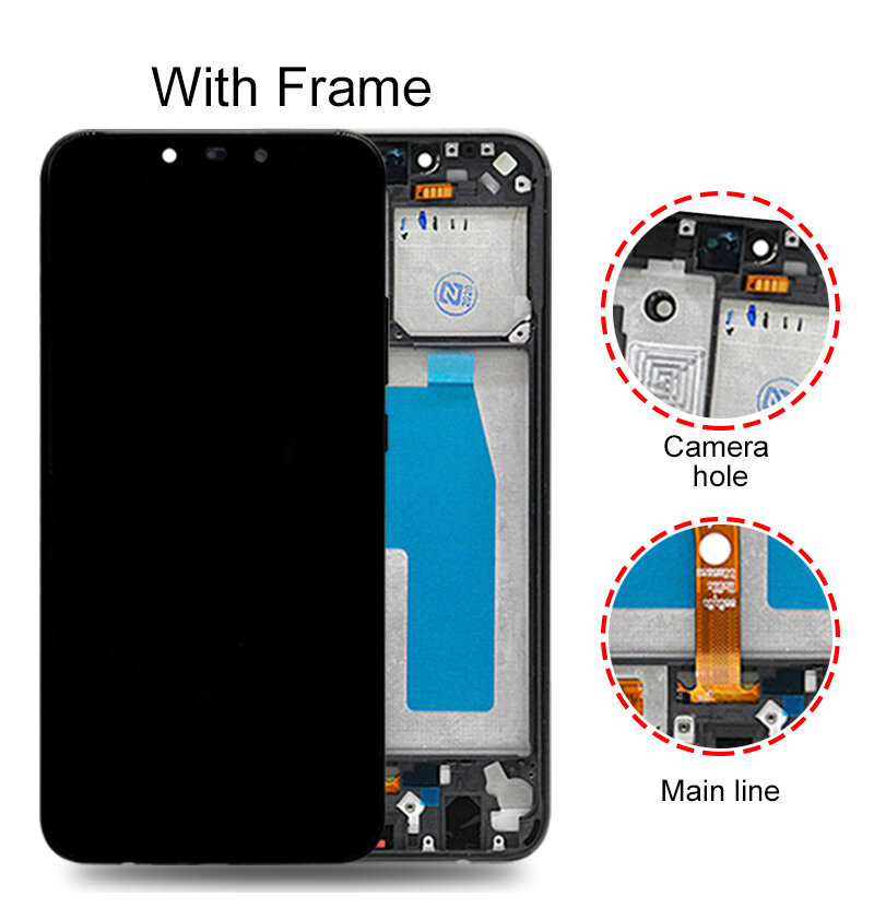 Bộ Lắp Ráp Màn Hình Cảm Ứng Màn Hình LCD 6.3 Inch Cho Huawei Nova 3i Đã Thử Nghiệm 100% Cho P Smart Plus Phụ Tùng Thay Thế Không Có Điểm Ảnh Chết Chất Lượng Cao