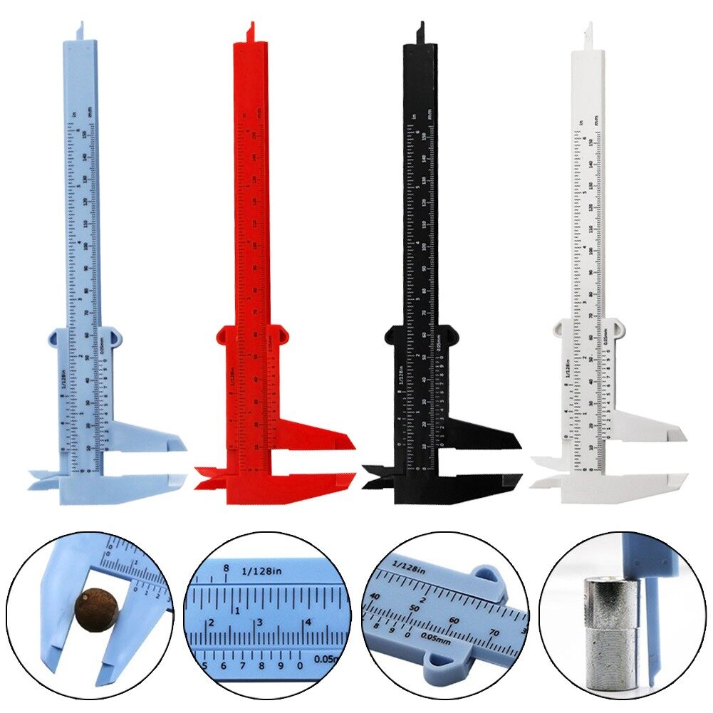 Black-Vernier Calipers Double Rule Scale Plastic Height Measure-Tool 0-150mm