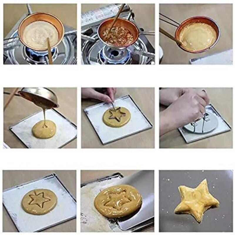 {hot} Stainless Steel Dalgona Korean Sugar Candy Making Tools Set Sugar Pie Game For Ppopgi Making Baking Mold Kitchen Accessories