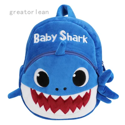 Baby Shark Doll Plush Cartoon Backpack Animal Bag For Children Kids School Gift