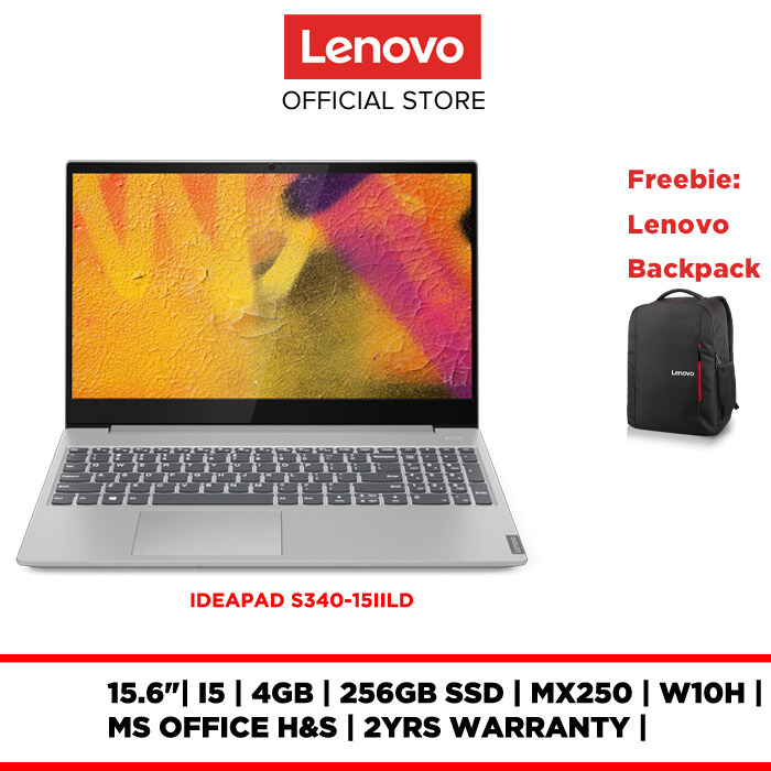 LENOVO LAPTOP NOTEBOOK IDEAPAD S340-15IILD 81WL003FMJ 15.6 I5 4GB 256GB SSD MX250 W10H MS OFFICE H&S 2YR WARRANTY BACKPACK Malaysia