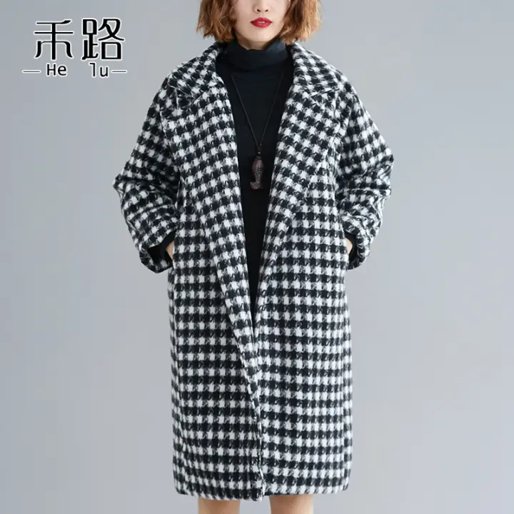 Size Suit Collar Woolen Trench Coat 