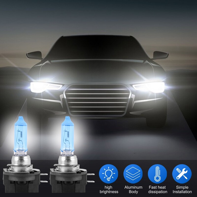 2x H11B 55W Car Halogen Light Headlight Bulb Lamp Bright White 6000K DC12V