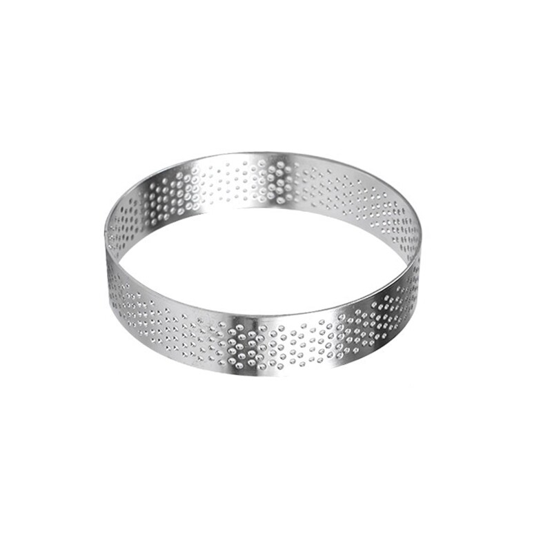 Vòng Mousse Đục Lỗ Khuôn Bánh Bằng Thép Không Gỉ Dụng Cụ Làm Bánh Tròn Khuôn Trang Trí Phụ Kiện Nhà Bếp 9 Kích Cỡ Chọn