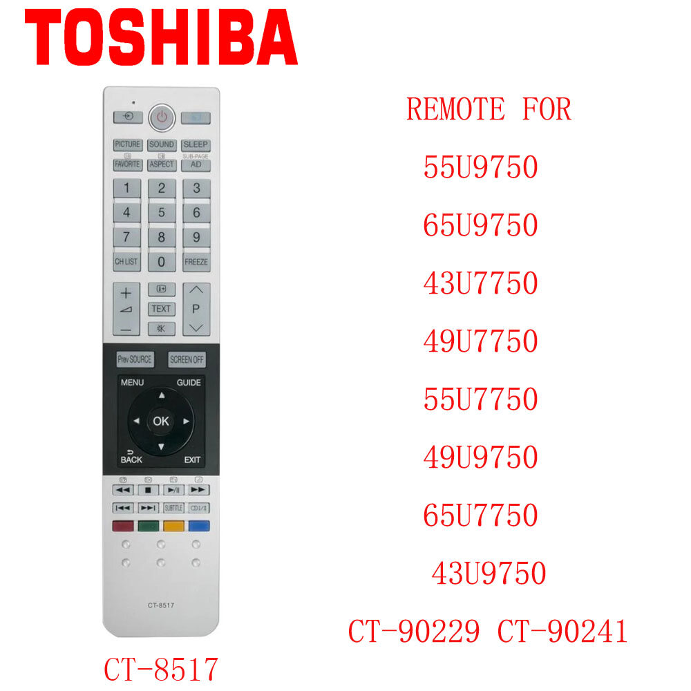New điều khiển từ xa ct-8517 cho toshiba thông minh tv 55u9750 65u9750 43u7750 49u7750 55u7750 49u9750 65u7750 43u9750 ct-90229 ct-90241