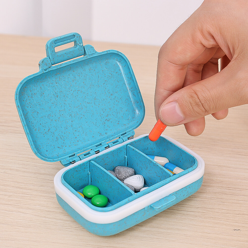 3 Cell Small Pill Box Portable Mini Cell Storage Box Portable Waterproof Square Pill Box