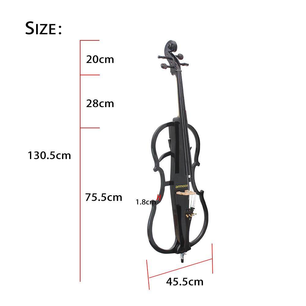 ammoon 4/4 Full Size Solid Wood Electric Cello Violoncello Maple Wood