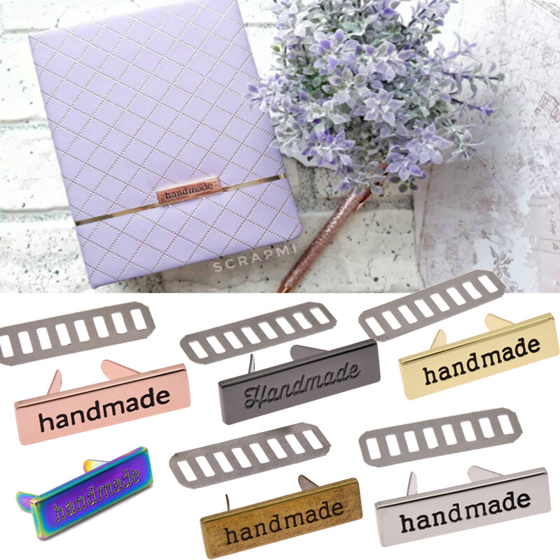 gvb7 10Pcs DIY Craft Garment Labels Clothing Bags Handmade Tags Letters Sewing Metal Decorations Accessories