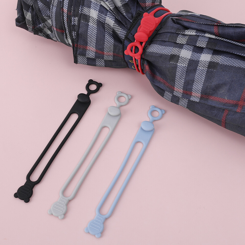 3Pcs Cable Ties Elastic Silicone Organizer Straps Reusable Headphone Cable Organizing Wire Winder