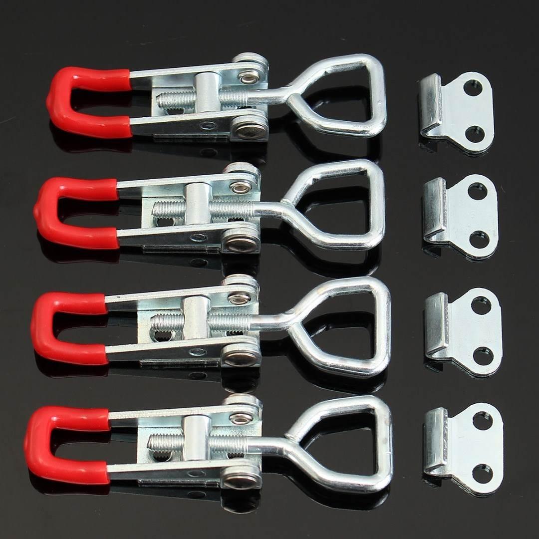 4Pcs/SET Portable Adjustable Cabinet Boxes Lever Handle Clamp Hasp Toggle Latch Catches Lock