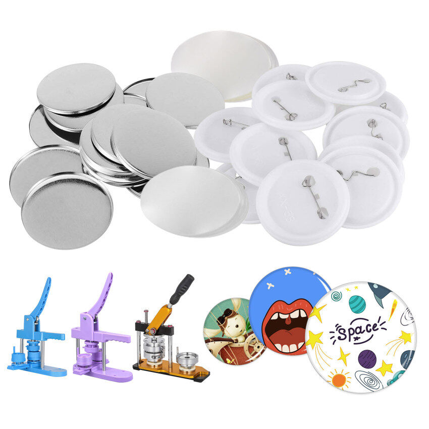 Nút làm cho máy cài đặt miễn phí 58mm DIY nút làm cho máy thiết lập, huy hiệu dập máy với miễn phí 100 cái nút nhựa và máy cắt tròn, hình ảnh và cuốn sách ma thuật