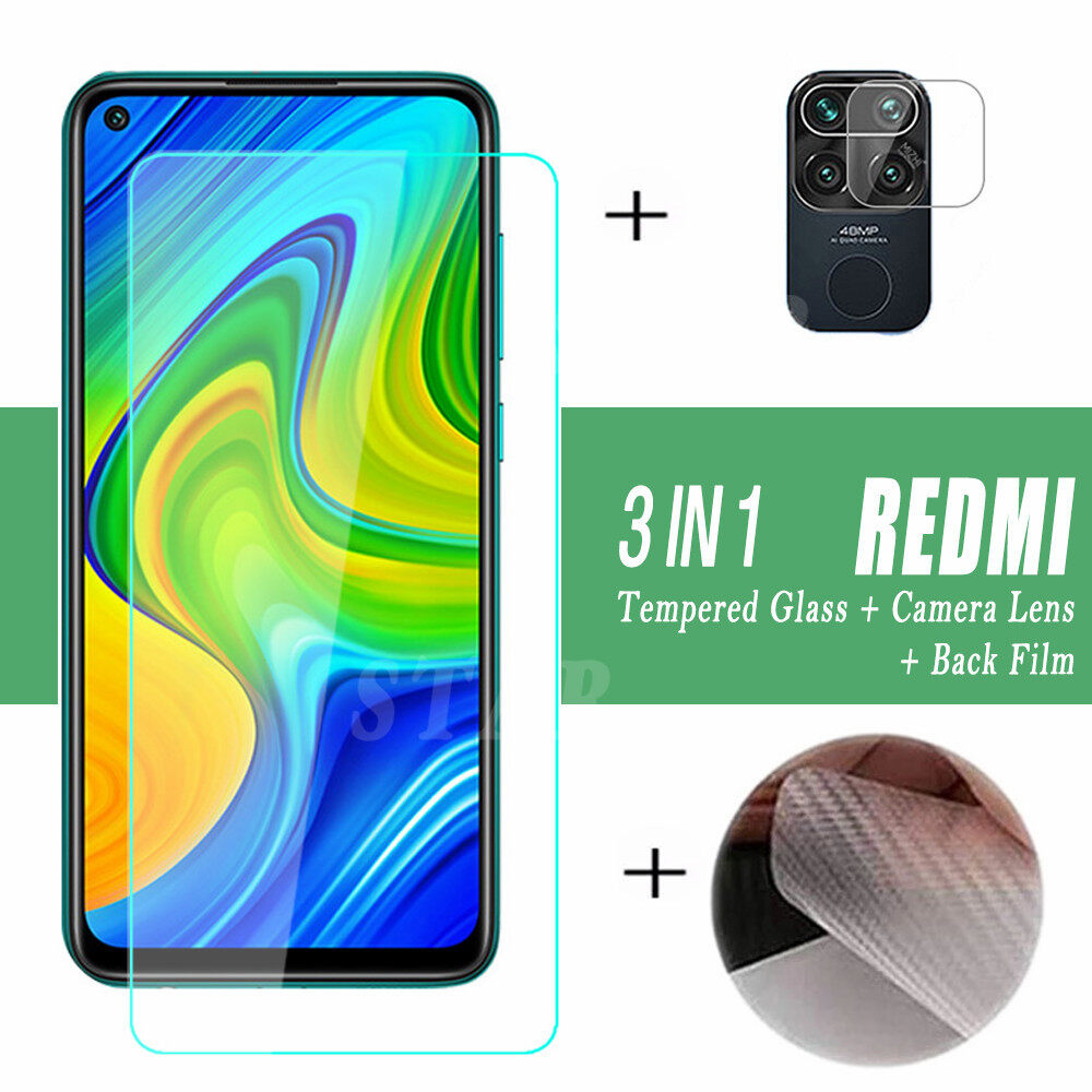 3 IN 1 Clear Screen Protector For Xiaomi Poco M3 X3 NFC  X3 Pro Redmi 9 9A 9C 9T Redmi 10 Note 10 10 Lite 10 pro 9S 9 Pro 8A 6A Note8 Note7 9H Tempered Glass Film layor