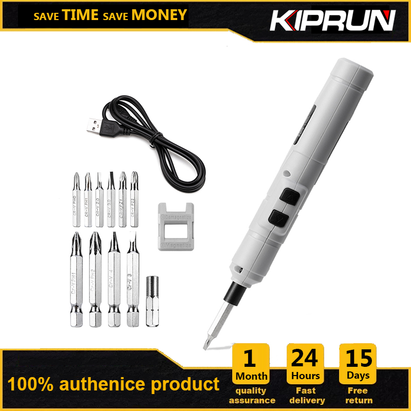 KIPRUN Tuốc Nơ Vít Điện Mini, Máy Khoan Điện Không Dây Đa Năng Sạc USB 3.6V Kèm Bộ 11 Mũi Khoan Gia Dụng-INTL