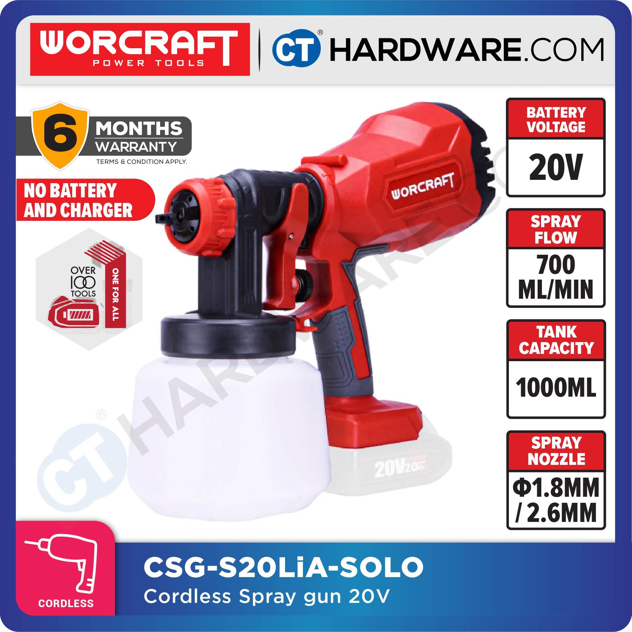 WORCRAFT CSGS20LiA CORDLESS PAINT SPRAYER GUN 20V 1.8MM 350L/MIN