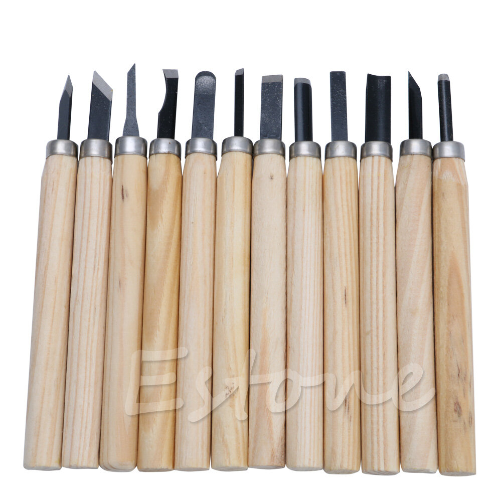 Hot Sale 12pc Professional Wood Carving Hand Chisel Knife Tool Set Woodworkers Gouges