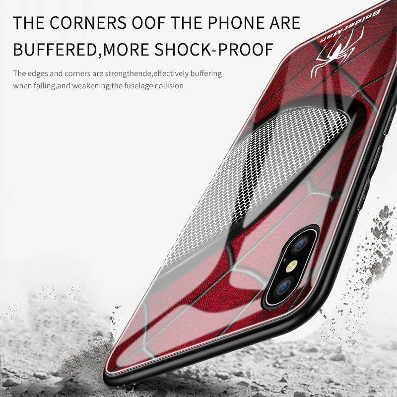 Honinga Ốp Cho Apple iPhone 11 Pro Max / iPhone 11 Pro / iPhone 11, Marvel Avengers Captain America Ironman Cổ Điển Người Nhện Ốp Lưng Điện Thoại Bằng Kính Cường Lực Ốp Lưng