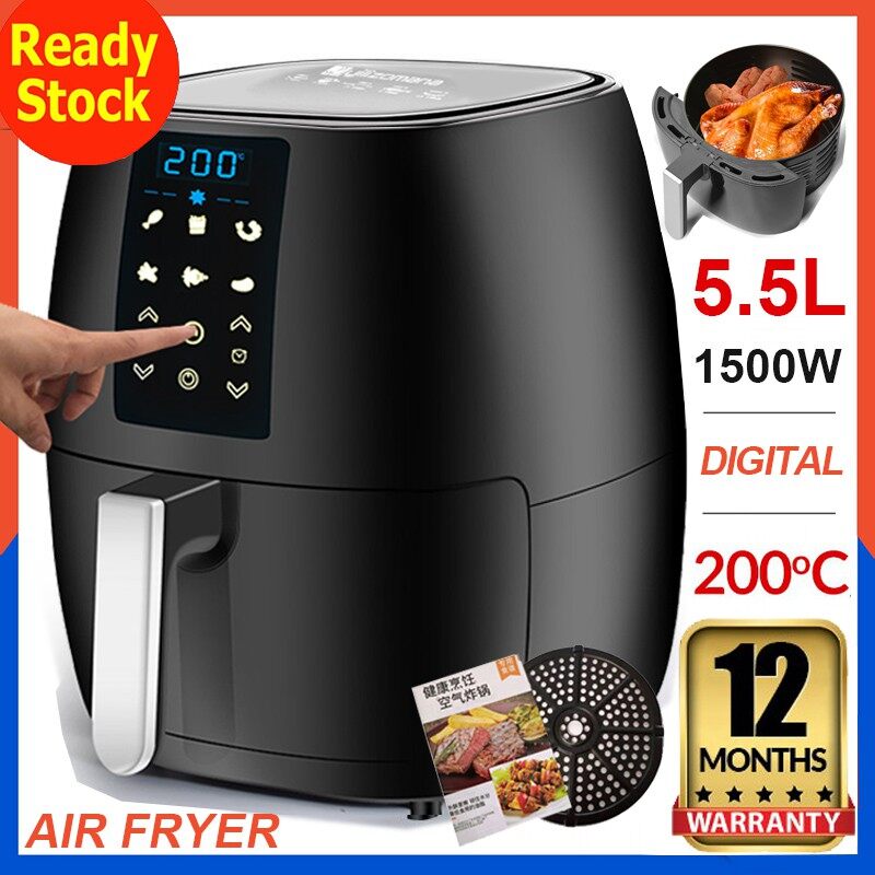 【EASY USE SAFE 】5.5 Litre Air Fryer Digital Touch Fryers XL Electric ...