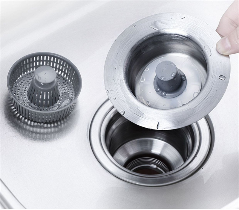 SXH Stainless Steel Kitchen Sink Bouncing Core Sink Sink Dishwasher Filter Screen Basket Vegetable Basin Water Blocking Cover Water Leakage Plug