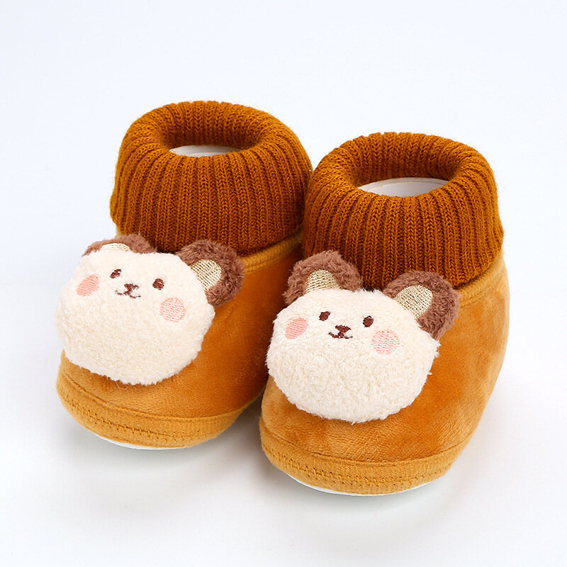 HS Baby shoes Toddler shoes with soft soles for 0-12 months Add velvet to thicken newborn boots.