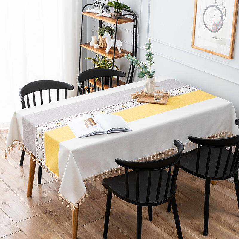 Lovehome Tablecloth 2 4 6 8-Seater Rectangular Dining Table Cloth Waterproof Oilproof Hotproof Table Cover