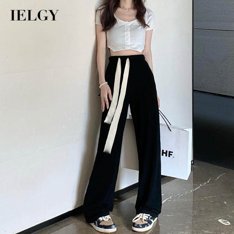 IELGY black casual pants women high waist loose all-match